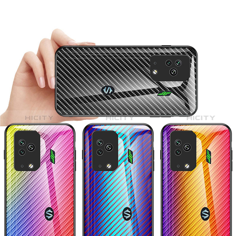 Coque Rebord Contour Silicone et Vitre Miroir Housse Etui Degrade Arc en Ciel LS2 pour Xiaomi Black Shark 5 Pro 5G Plus