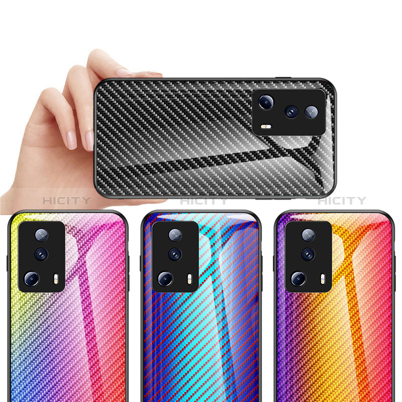 Coque Rebord Contour Silicone et Vitre Miroir Housse Etui Degrade Arc en Ciel LS2 pour Xiaomi Civi 2 5G Plus