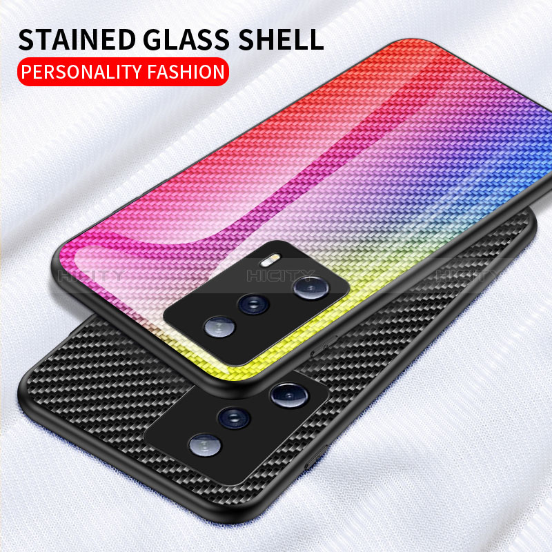 Coque Rebord Contour Silicone et Vitre Miroir Housse Etui Degrade Arc en Ciel LS2 pour Xiaomi Civi 2 5G Plus