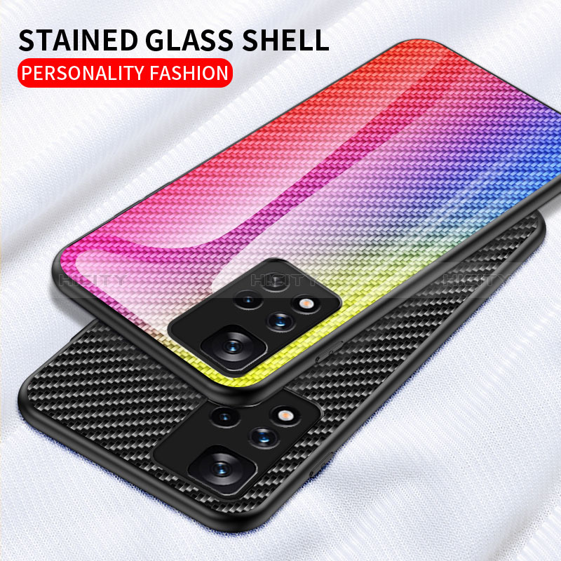 Coque Rebord Contour Silicone et Vitre Miroir Housse Etui Degrade Arc en Ciel LS2 pour Xiaomi Mi 11i 5G (2022) Plus