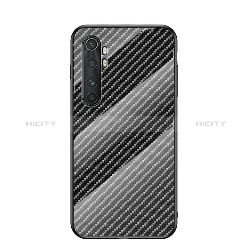 Coque Rebord Contour Silicone et Vitre Miroir Housse Etui Degrade Arc en Ciel LS2 pour Xiaomi Mi Note 10 Lite Noir Plus