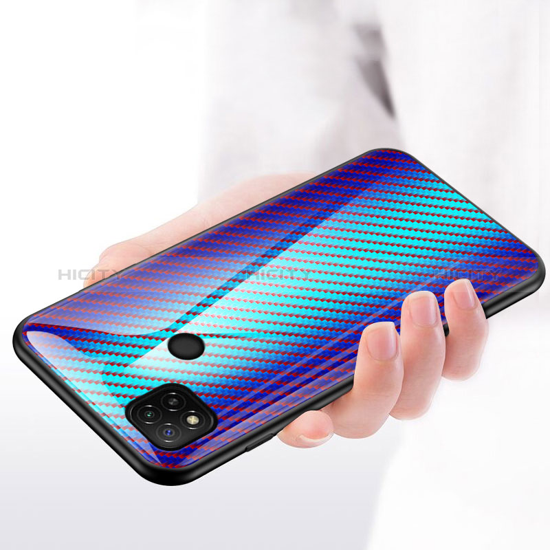 Coque Rebord Contour Silicone et Vitre Miroir Housse Etui Degrade Arc en Ciel LS2 pour Xiaomi POCO C3 Plus