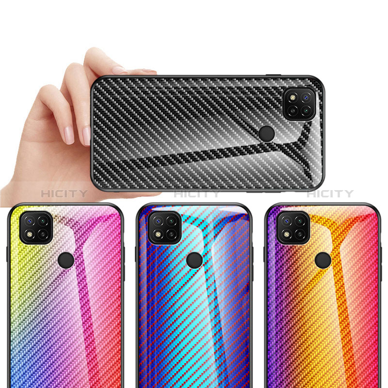 Coque Rebord Contour Silicone et Vitre Miroir Housse Etui Degrade Arc en Ciel LS2 pour Xiaomi POCO C31 Plus