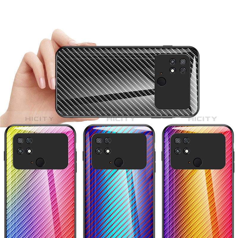 Coque Rebord Contour Silicone et Vitre Miroir Housse Etui Degrade Arc en Ciel LS2 pour Xiaomi Poco C40 Plus