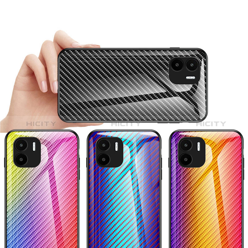 Coque Rebord Contour Silicone et Vitre Miroir Housse Etui Degrade Arc en Ciel LS2 pour Xiaomi Poco C50 Plus