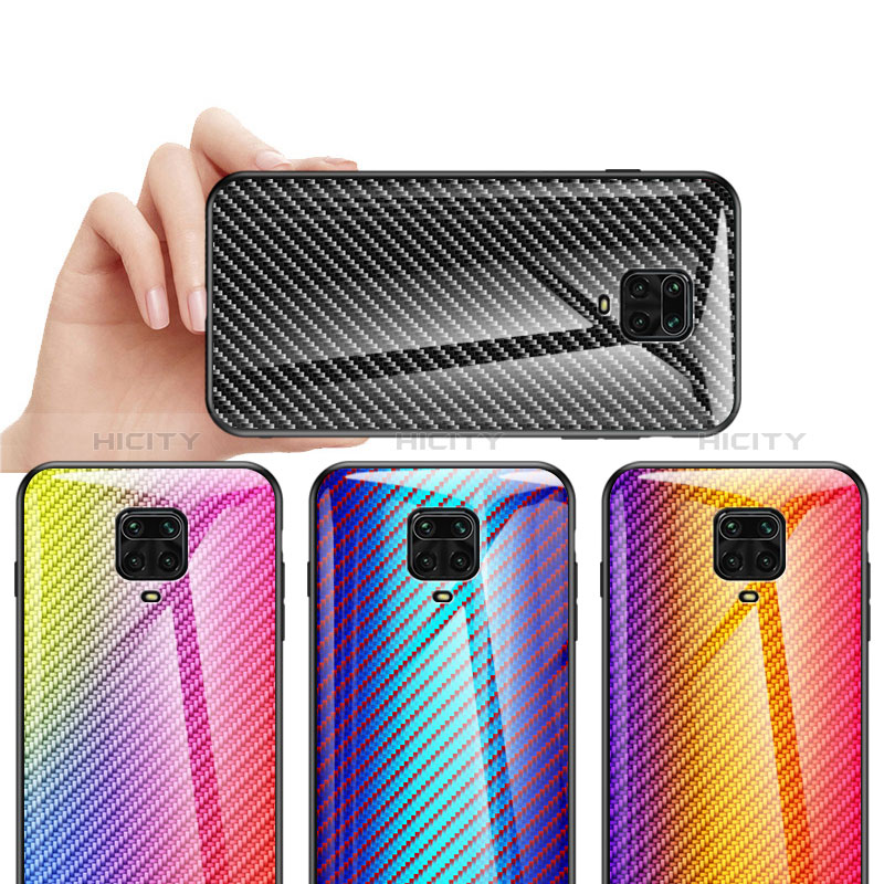 Coque Rebord Contour Silicone et Vitre Miroir Housse Etui Degrade Arc en Ciel LS2 pour Xiaomi Poco M2 Pro Plus