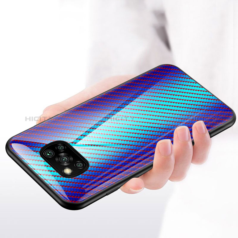 Coque Rebord Contour Silicone et Vitre Miroir Housse Etui Degrade Arc en Ciel LS2 pour Xiaomi Poco X3 Pro Plus