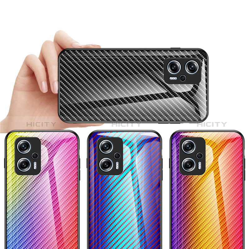 Coque Rebord Contour Silicone et Vitre Miroir Housse Etui Degrade Arc en Ciel LS2 pour Xiaomi Poco X4 GT 5G Plus