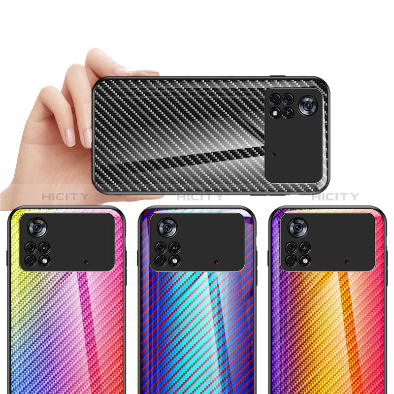 Coque Rebord Contour Silicone et Vitre Miroir Housse Etui Degrade Arc en Ciel LS2 pour Xiaomi Poco X4 Pro 5G Plus