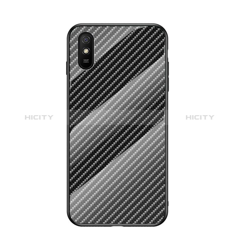 Coque Rebord Contour Silicone et Vitre Miroir Housse Etui Degrade Arc en Ciel LS2 pour Xiaomi Redmi 9A Noir Plus