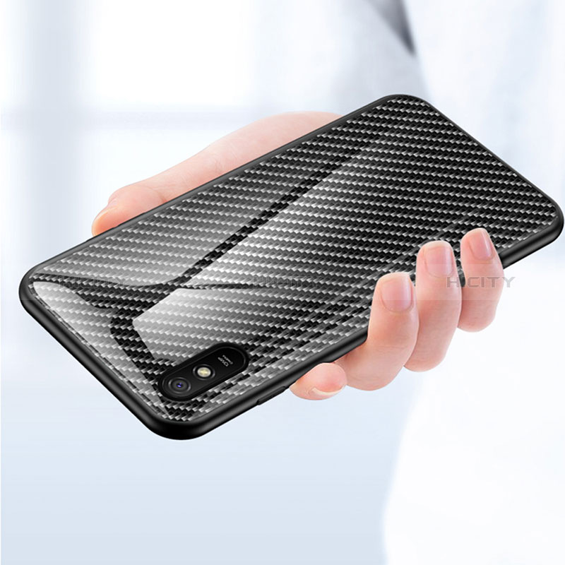 Coque Rebord Contour Silicone et Vitre Miroir Housse Etui Degrade Arc en Ciel LS2 pour Xiaomi Redmi 9A Plus