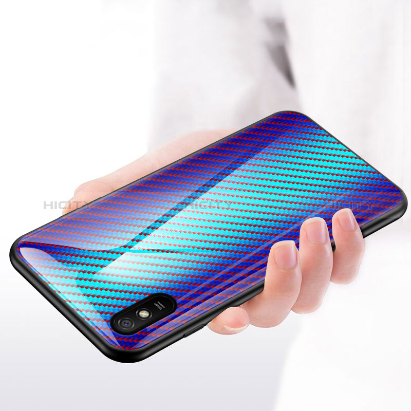 Coque Rebord Contour Silicone et Vitre Miroir Housse Etui Degrade Arc en Ciel LS2 pour Xiaomi Redmi 9AT Plus