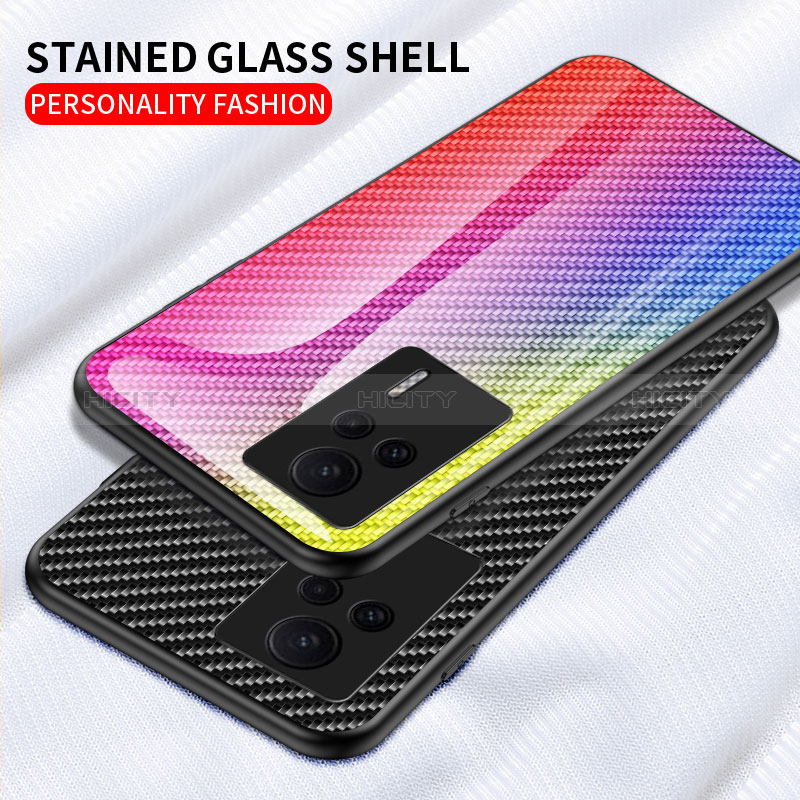 Coque Rebord Contour Silicone et Vitre Miroir Housse Etui Degrade Arc en Ciel LS2 pour Xiaomi Redmi K60E 5G Plus