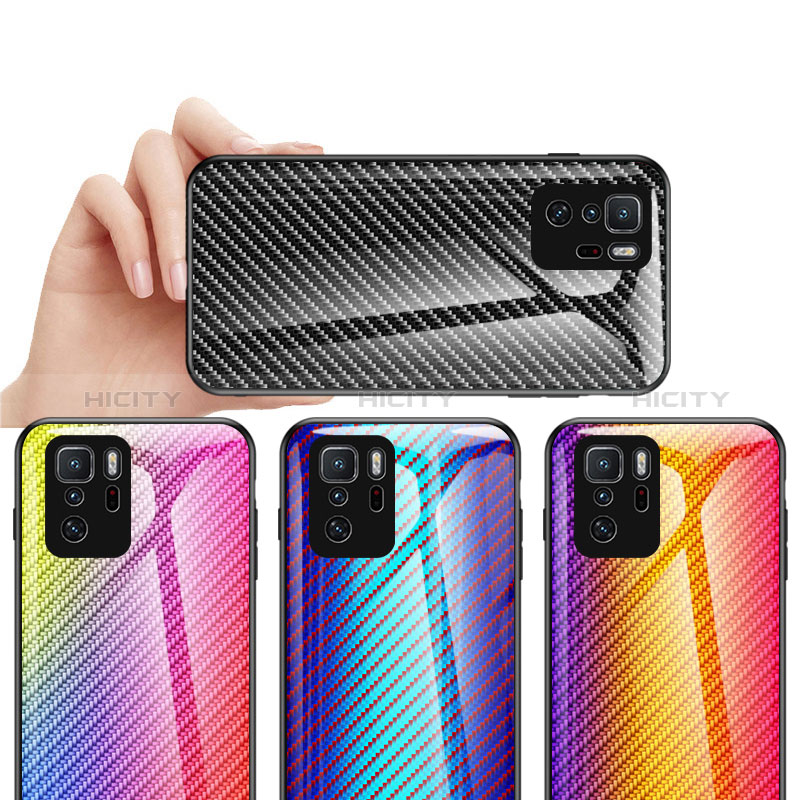 Coque Rebord Contour Silicone et Vitre Miroir Housse Etui Degrade Arc en Ciel LS2 pour Xiaomi Redmi Note 10 Pro 5G Plus