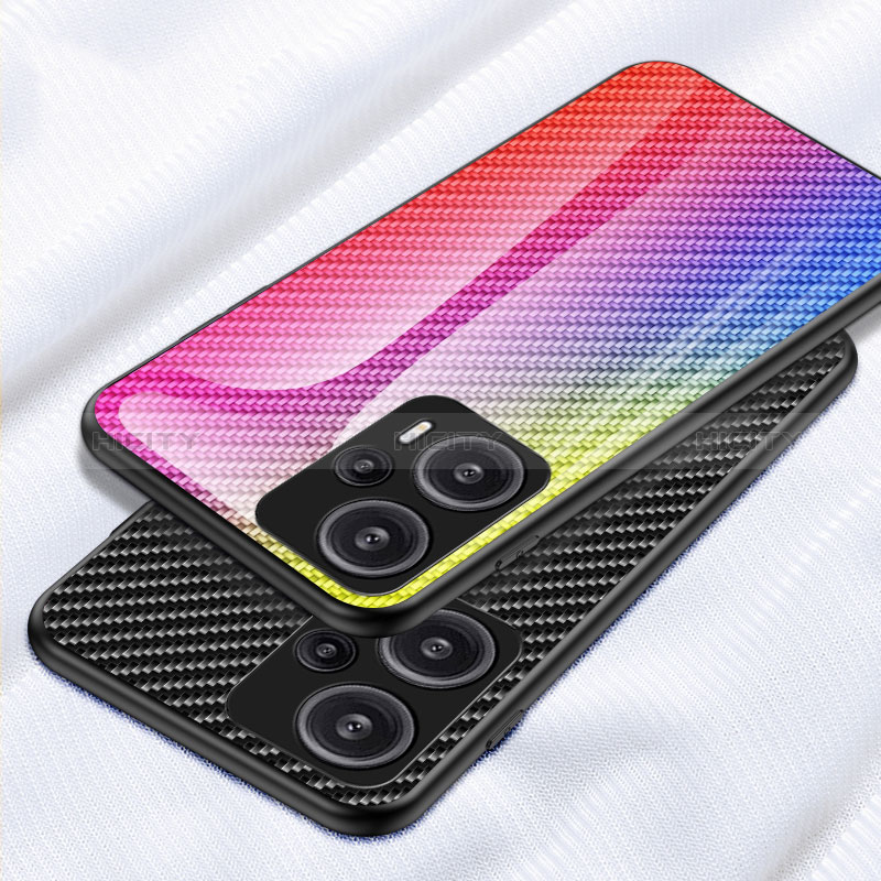 Coque Rebord Contour Silicone et Vitre Miroir Housse Etui Degrade Arc en Ciel LS2 pour Xiaomi Redmi Note 12 Turbo 5G Plus