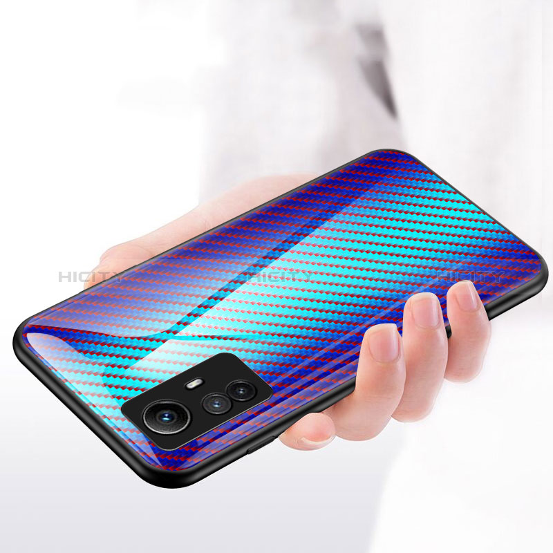 Coque Rebord Contour Silicone et Vitre Miroir Housse Etui Degrade Arc en Ciel LS2 pour Xiaomi Redmi Note 12S Plus