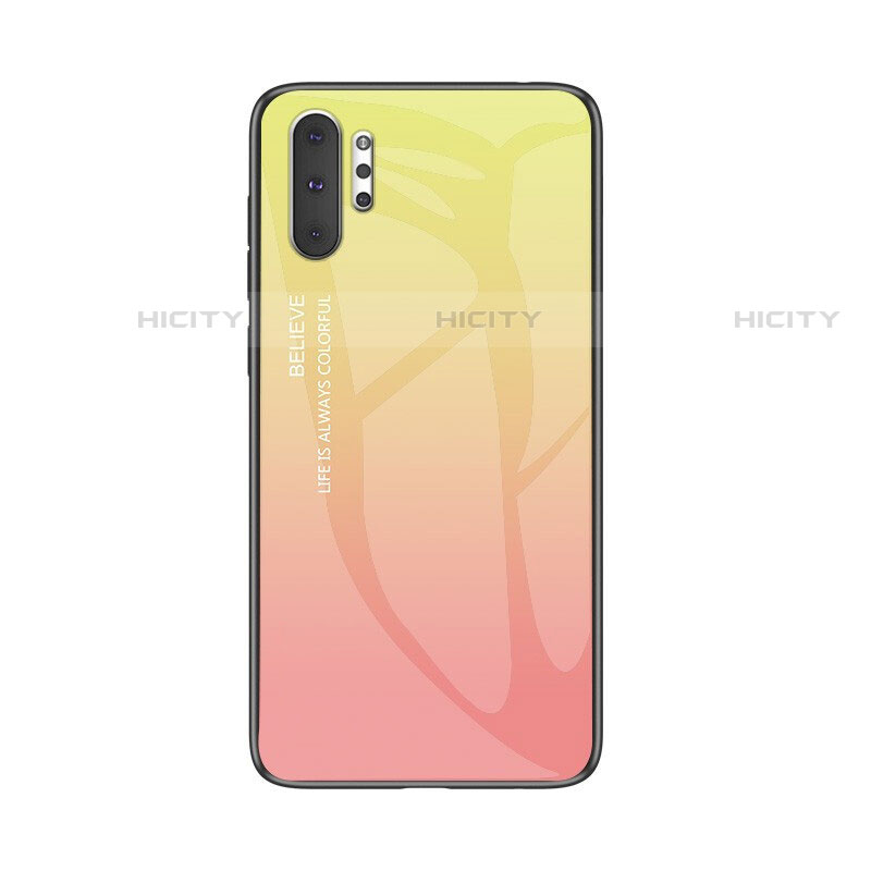 Coque Rebord Contour Silicone et Vitre Miroir Housse Etui Degrade Arc en Ciel M01 pour Samsung Galaxy Note 10 Plus Plus