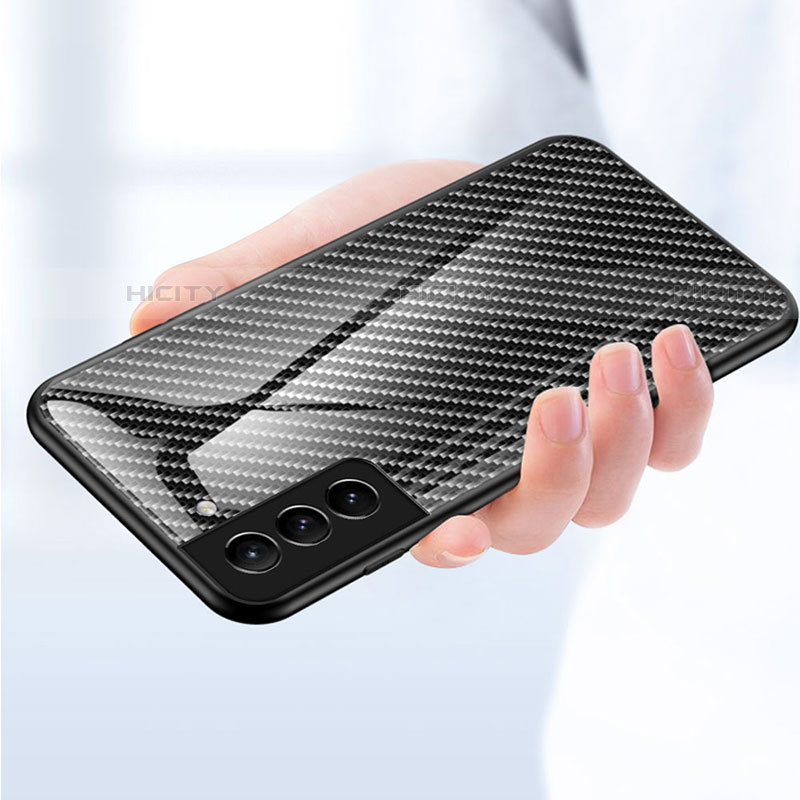 Coque Rebord Contour Silicone et Vitre Miroir Housse Etui Degrade Arc en Ciel M01 pour Samsung Galaxy S21 Plus 5G Plus