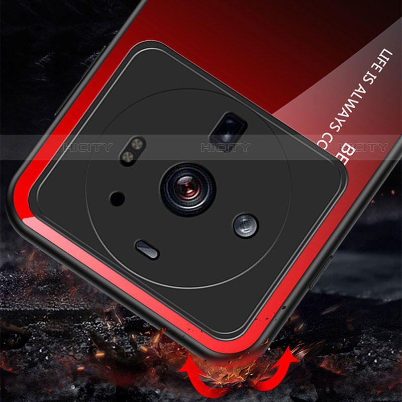 Coque Rebord Contour Silicone et Vitre Miroir Housse Etui Degrade Arc en Ciel M01 pour Xiaomi Mi 12S Ultra 5G Plus