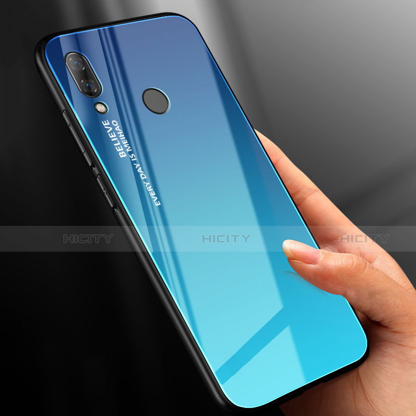 Coque Rebord Contour Silicone et Vitre Miroir Housse Etui Degrade Arc en Ciel M01 pour Xiaomi Redmi Note 7 Plus