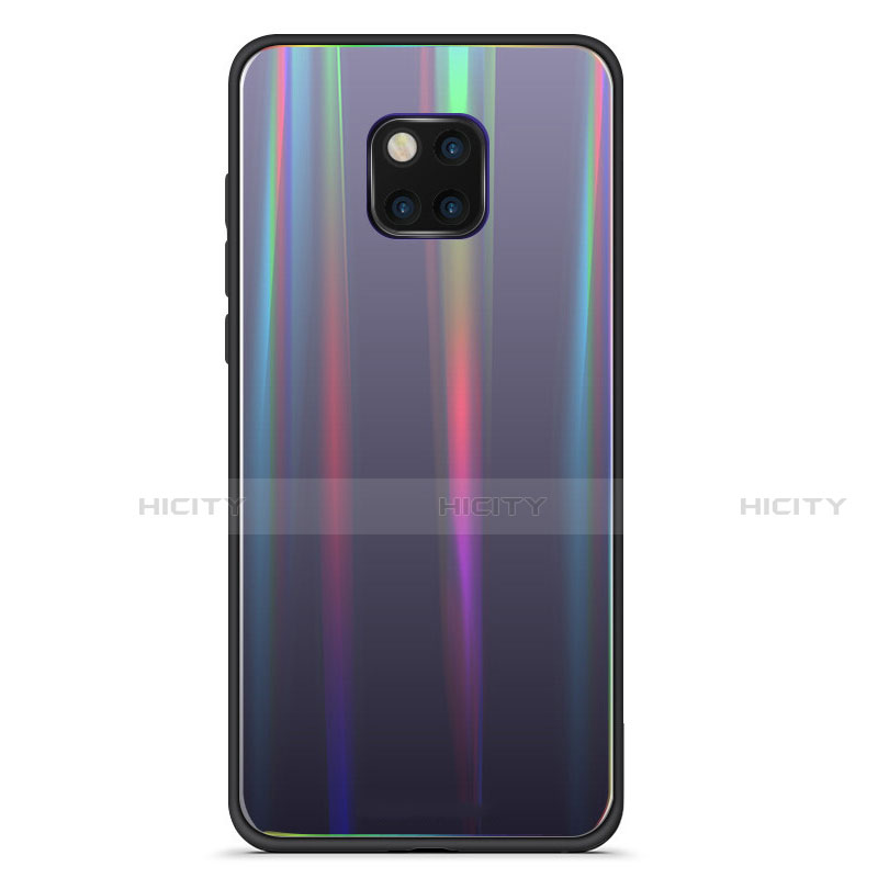 Coque Rebord Contour Silicone et Vitre Miroir Housse Etui Degrade Arc en Ciel M02 pour Huawei Mate 20 Pro Plus