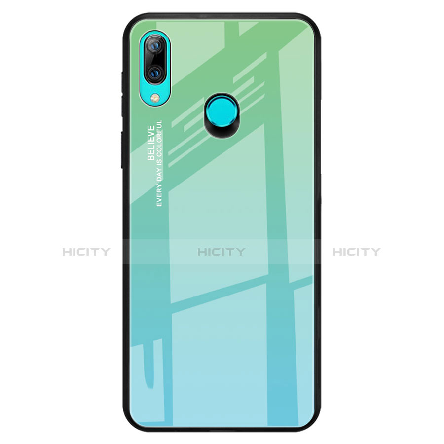 Coque Rebord Contour Silicone et Vitre Miroir Housse Etui Degrade Arc en Ciel pour Huawei P Smart Z Plus