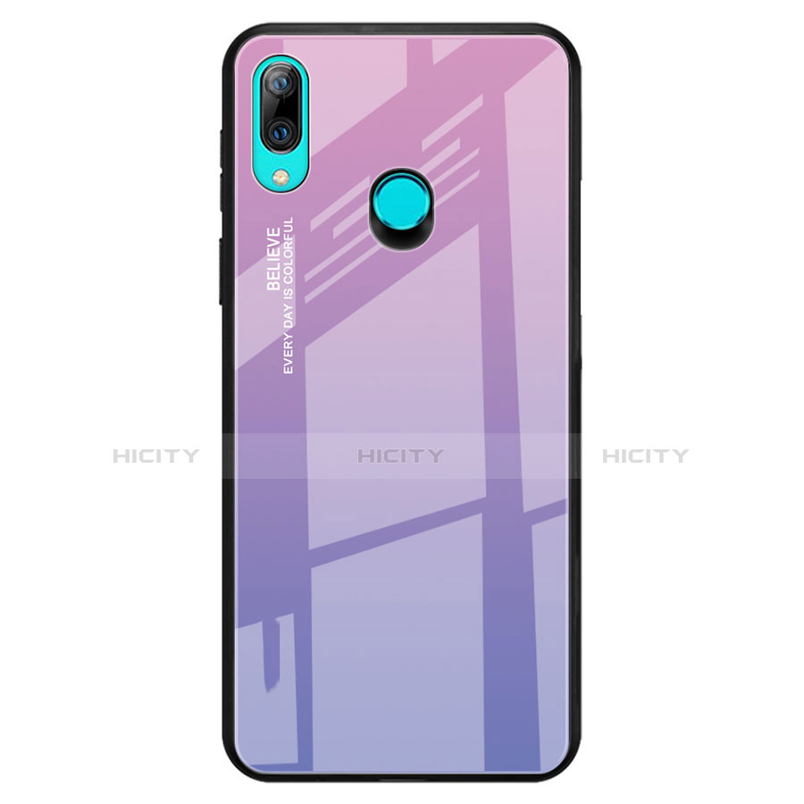 Coque Rebord Contour Silicone et Vitre Miroir Housse Etui Degrade Arc en Ciel pour Huawei P Smart Z Plus