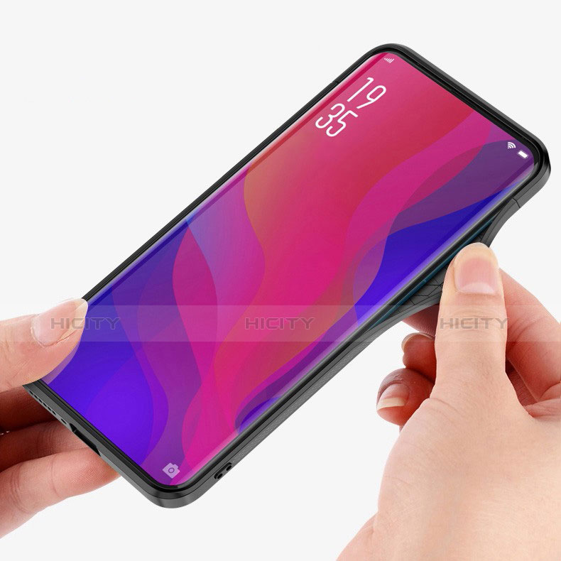 Coque Rebord Contour Silicone et Vitre Miroir Housse Etui Degrade Arc en Ciel pour Oppo Find X Plus