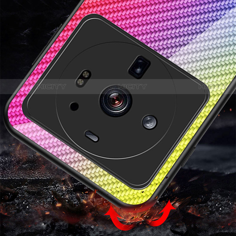 Coque Rebord Contour Silicone et Vitre Miroir Housse Etui Degrade Arc en Ciel pour Xiaomi Mi 12 Ultra 5G Plus