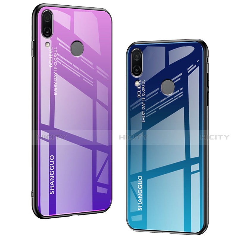 Coque Rebord Contour Silicone et Vitre Miroir Housse Etui Degrade Arc en Ciel pour Xiaomi Redmi Note 7 Pro Plus