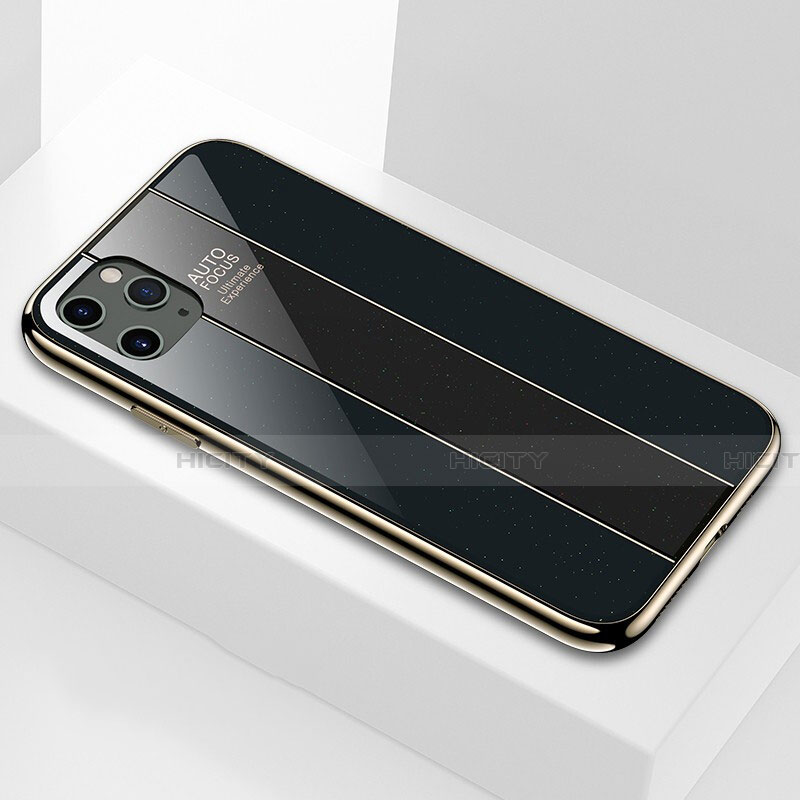 Coque Rebord Contour Silicone et Vitre Miroir Housse Etui F01 pour Apple iPhone 11 Pro Max Noir Plus
