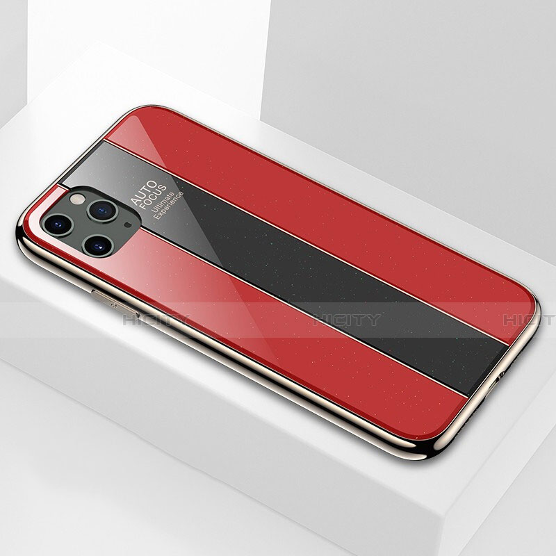 Coque Rebord Contour Silicone et Vitre Miroir Housse Etui F01 pour Apple iPhone 11 Pro Rouge Plus