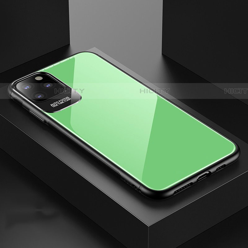 Coque Rebord Contour Silicone et Vitre Miroir Housse Etui G02 pour Apple iPhone 11 Pro Max Vert Plus