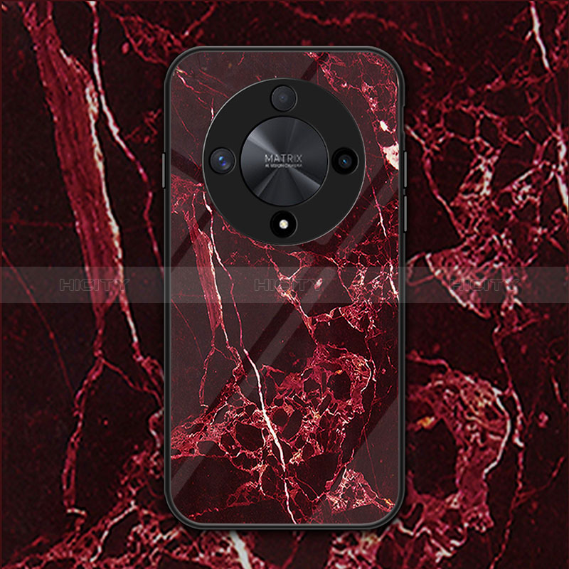 Coque Rebord Contour Silicone et Vitre Miroir Housse Etui LS1 pour Huawei Honor Magic6 Lite 5G Rouge Plus