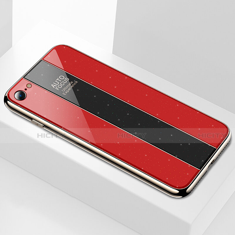 Coque Rebord Contour Silicone et Vitre Miroir Housse Etui M01 pour Apple iPhone 6 Plus Rouge Plus