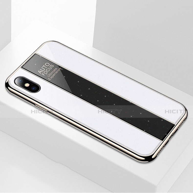 Coque Rebord Contour Silicone et Vitre Miroir Housse Etui M01 pour Apple iPhone Xs Plus