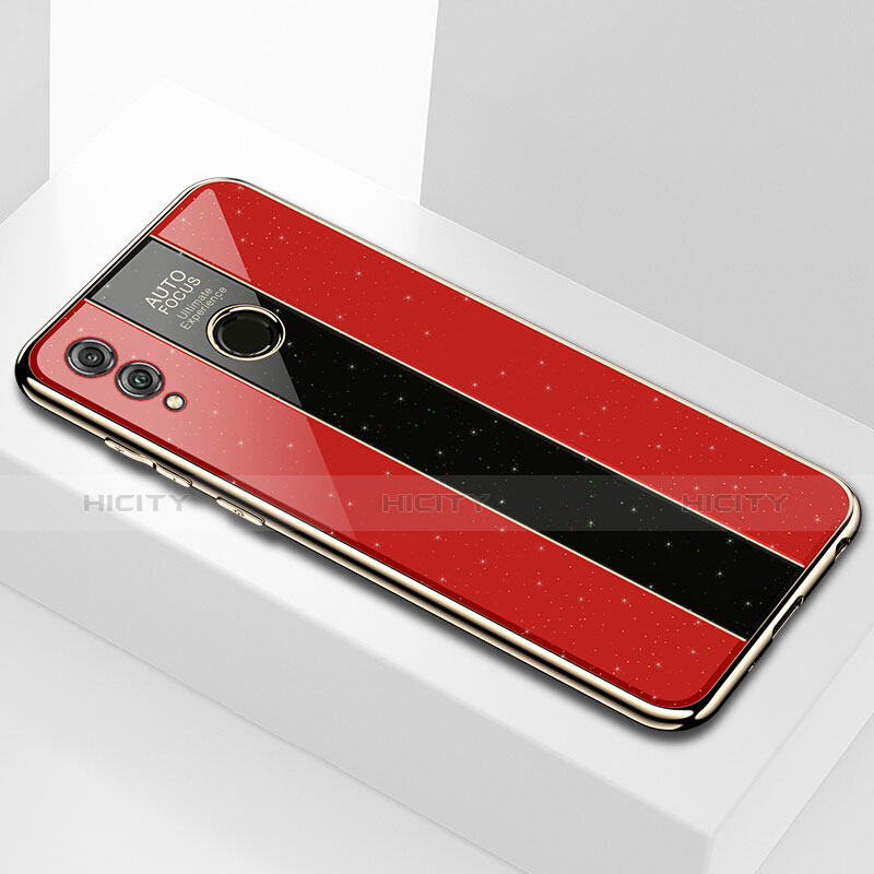 Coque Rebord Contour Silicone et Vitre Miroir Housse Etui M01 pour Huawei Honor 8X Max Rouge Plus