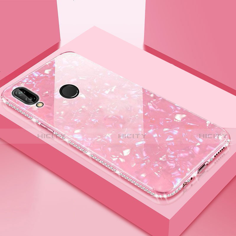 Coque Rebord Contour Silicone et Vitre Miroir Housse Etui M01 pour Huawei Honor View 10 Lite Rose Plus