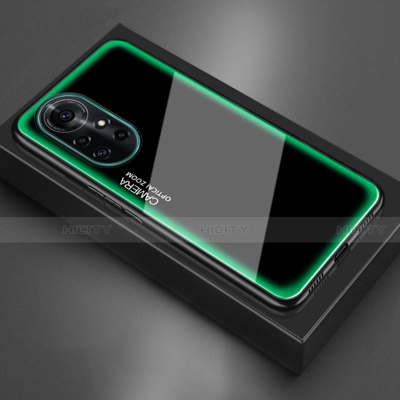 Coque Rebord Contour Silicone et Vitre Miroir Housse Etui M01 pour Huawei Nova 8 Pro 5G Vert Plus