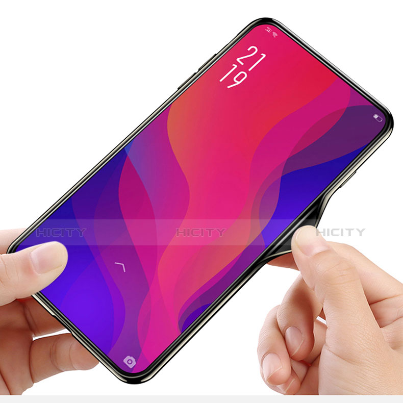 Coque Rebord Contour Silicone et Vitre Miroir Housse Etui M01 pour Oppo Find X Super Flash Edition Plus