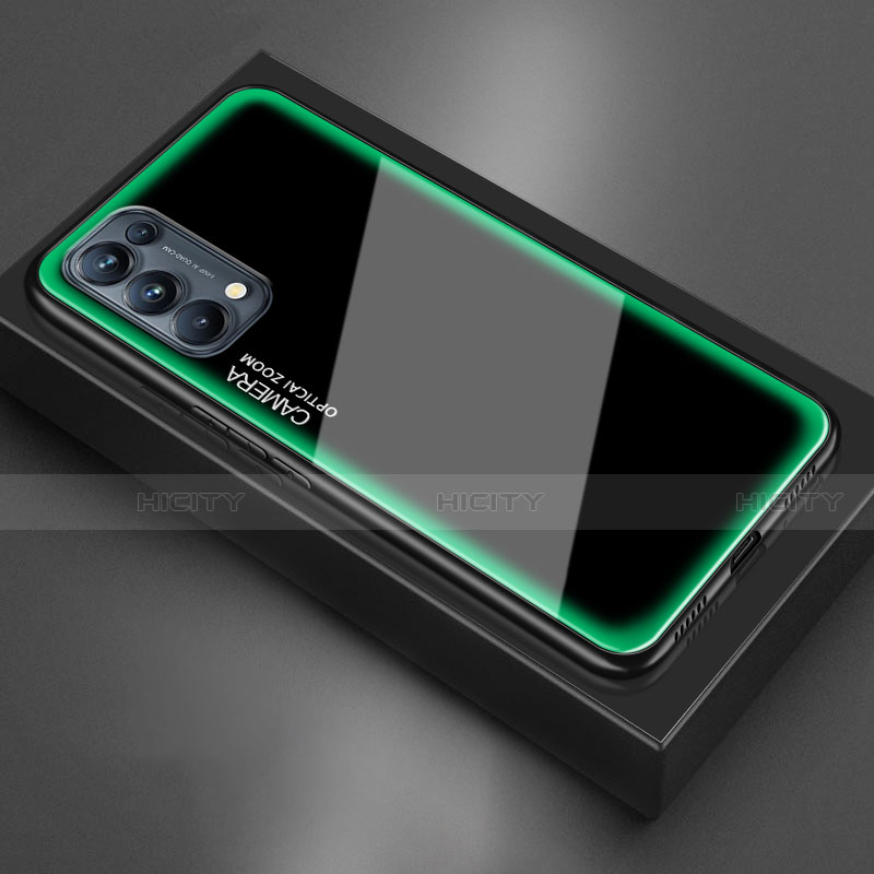 Coque Rebord Contour Silicone et Vitre Miroir Housse Etui M01 pour Oppo Find X3 Lite 5G Vert Plus