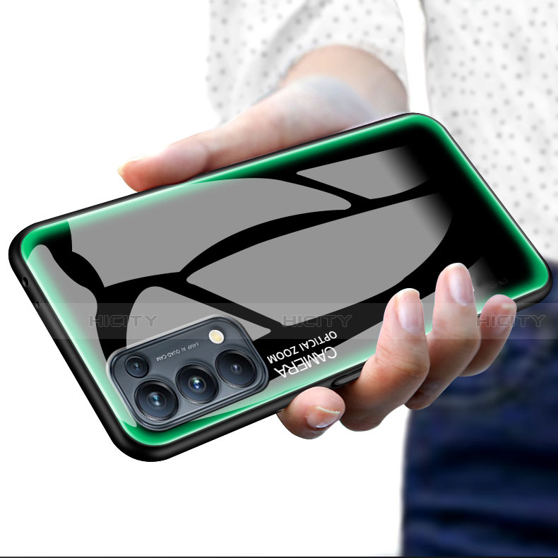 Coque Rebord Contour Silicone et Vitre Miroir Housse Etui M01 pour Oppo Reno5 Pro 5G Plus