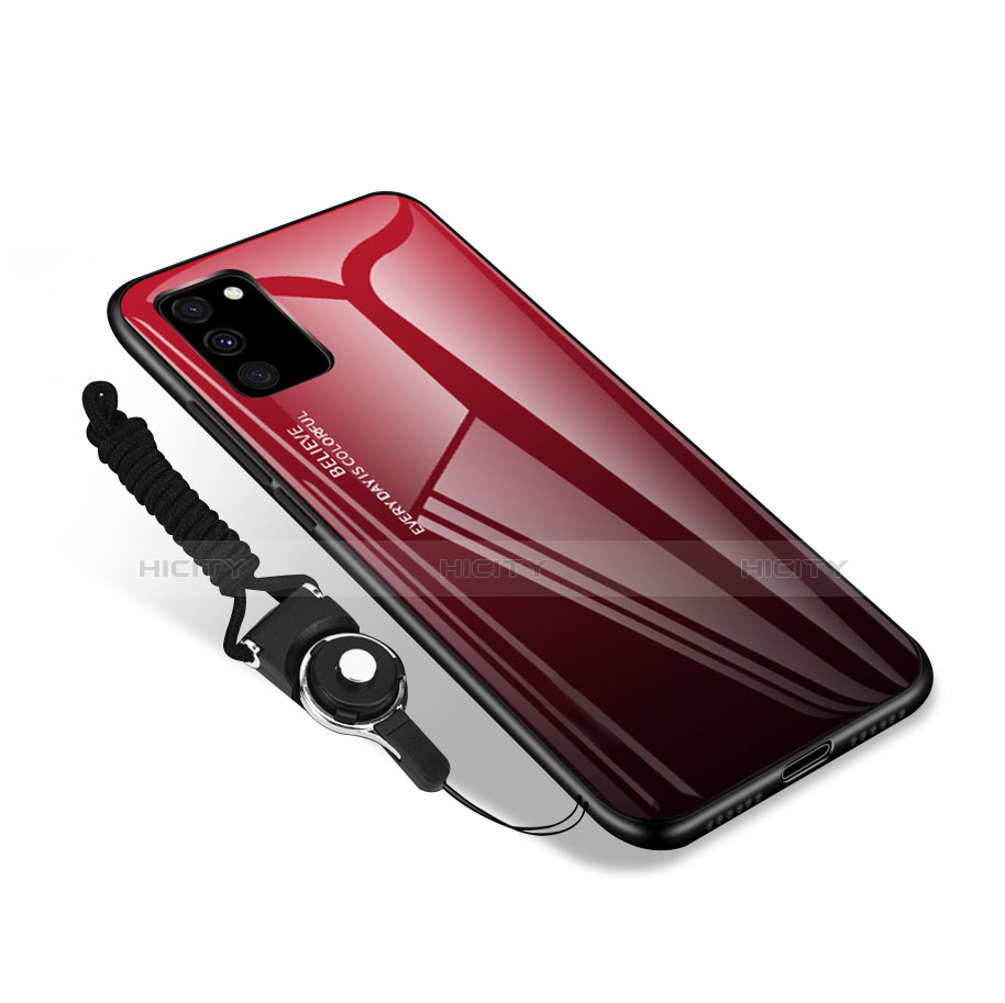 Coque Rebord Contour Silicone et Vitre Miroir Housse Etui M01 pour Samsung Galaxy S20 FE (2022) 5G Rouge et Noir Plus