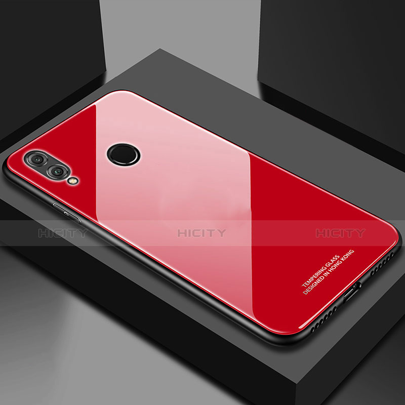 Coque Rebord Contour Silicone et Vitre Miroir Housse Etui M02 pour Huawei Honor 10 Lite Rouge Plus