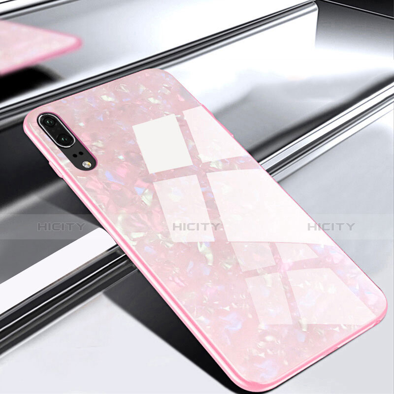 Coque Rebord Contour Silicone et Vitre Miroir Housse Etui M02 pour Huawei P20 Plus