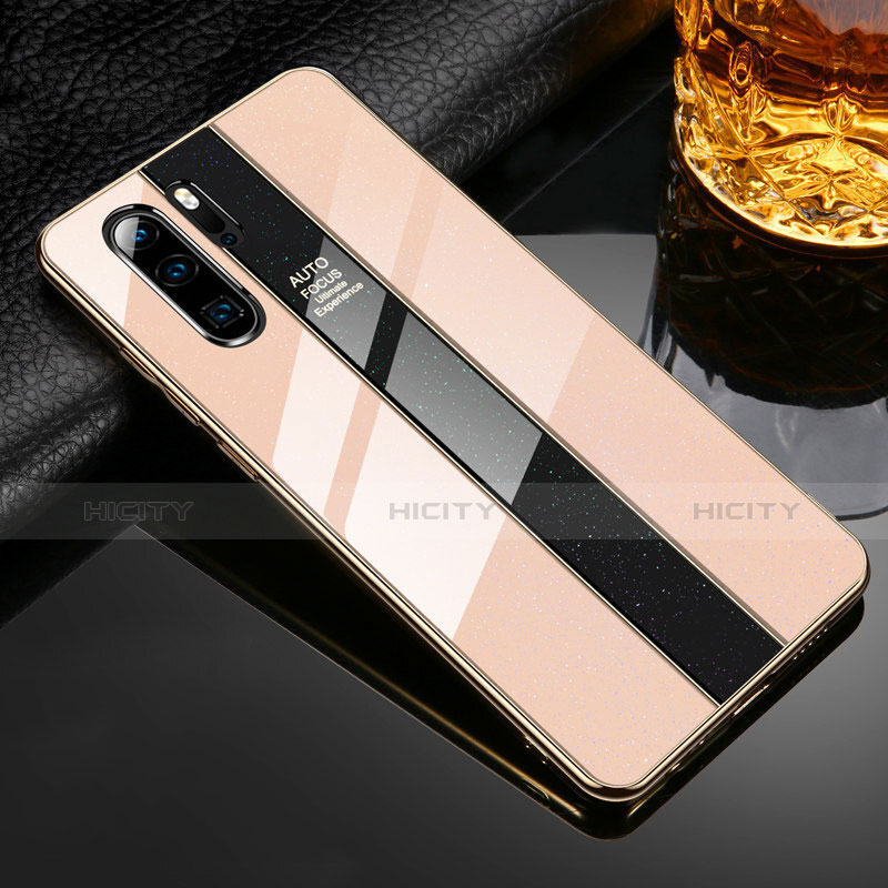 Coque Rebord Contour Silicone et Vitre Miroir Housse Etui M02 pour Huawei P30 Pro Or Plus