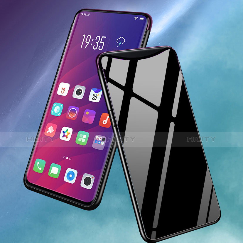 Coque Rebord Contour Silicone et Vitre Miroir Housse Etui M02 pour Oppo Find X Super Flash Edition Plus