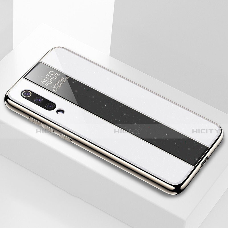 Coque Rebord Contour Silicone et Vitre Miroir Housse Etui M02 pour Xiaomi Mi 9 Lite Blanc Plus