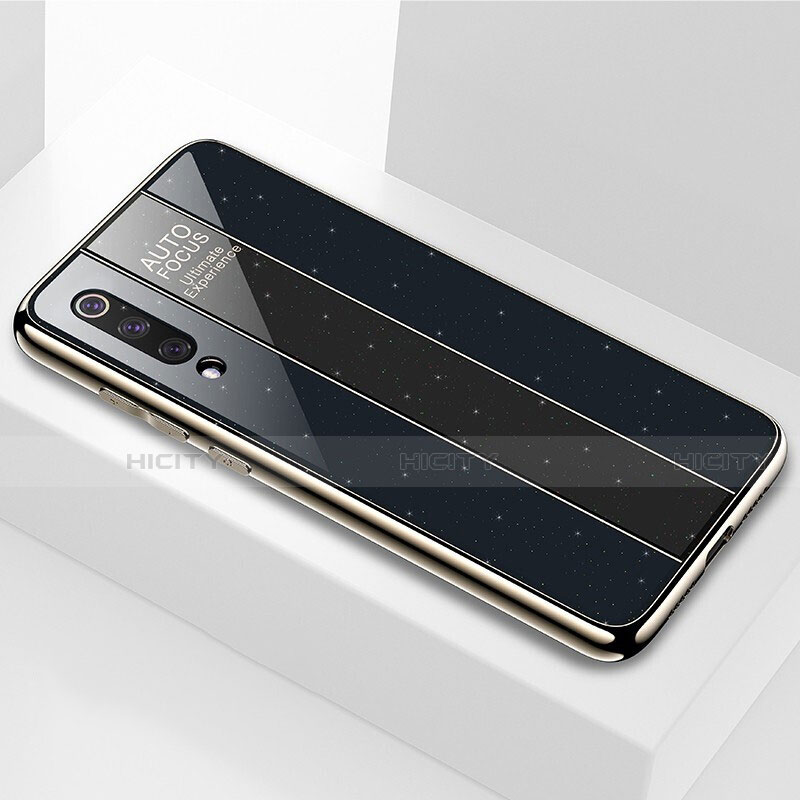 Coque Rebord Contour Silicone et Vitre Miroir Housse Etui M02 pour Xiaomi Mi 9 Pro 5G Noir Plus