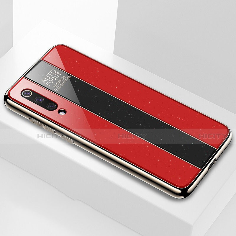 Coque Rebord Contour Silicone et Vitre Miroir Housse Etui M02 pour Xiaomi Mi 9 Pro 5G Rouge Plus